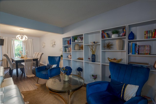 3142 Monterey Dr, Flossmoor, IL 60422 - living area featuring wood finished floors and a chandelier