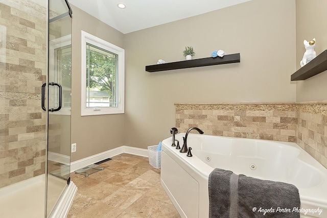 34942 N Gogol Ave, Ingleside, IL 60041 - full bathroom featuring a tub with jets and a shower stall