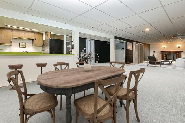 34942 N Gogol Ave, Ingleside, IL 60041 - dining space with light carpet and a paneled ceiling