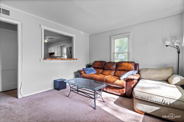 424 Howard Ave, Aurora, IL 60506 - carpeted living room with ornamental molding and baseboards