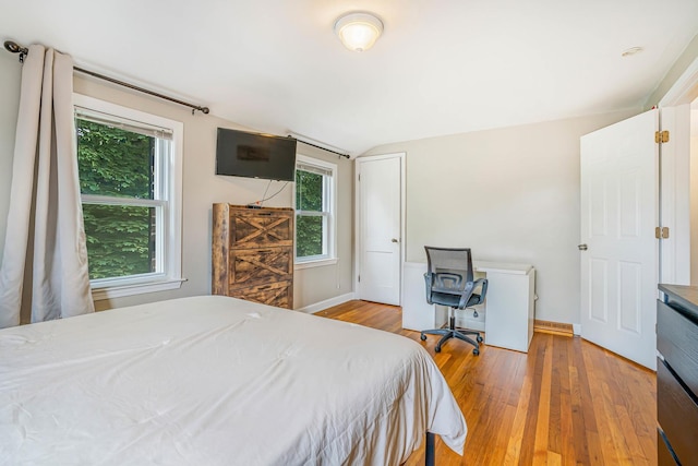 3829 S Austin Blvd, Cicero, IL 60804 - bedroom featuring lofted ceiling, wood finished floors, and baseboards