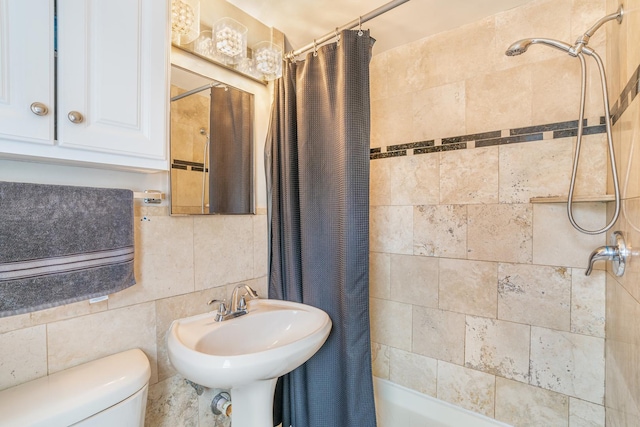 3829 S Austin Blvd, Cicero, IL 60804 - bathroom with shower / tub combo with curtain, toilet, and a sink