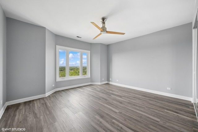 1 Renaissance Pl Unit 3Ph, Palatine, IL 60067 - empty room with dark wood-style floors and ceiling fan