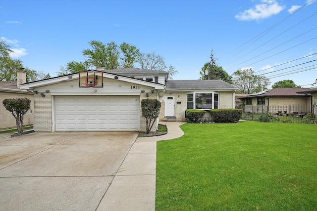 1933 Birch St, Des Plaines, IL 60016 - view of front of home with driveway, brick siding, and an attached garage