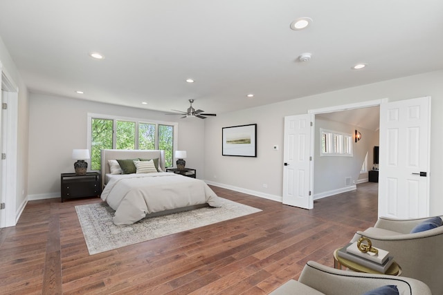 6517 Saddle Ridge Ct, Long Grove, IL 60047 - bedroom with wood finished floors, recessed lighting, and a ceiling fan