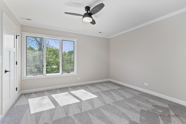 6517 Saddle Ridge Ct, Long Grove, IL 60047 - unfurnished room with crown molding, carpet flooring, and a ceiling fan