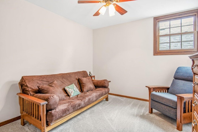 5N647 Forest Glen Ln, Saint Charles, IL 60175 - living room with a ceiling fan, baseboards, and carpet flooring