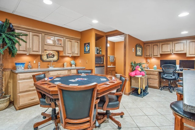 5N647 Forest Glen Ln, Saint Charles, IL 60175 - office space featuring a sink, light tile patterned floors, and recessed lighting