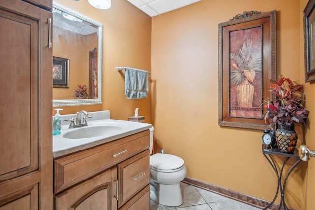 5N647 Forest Glen Ln, Saint Charles, IL 60175 - half bath with toilet, vanity, and tile patterned floors