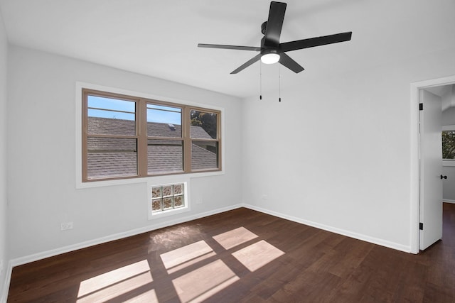 1724 W 105th St, Chicago, IL 60643 - spare room featuring wood finished floors, a ceiling fan, and baseboards