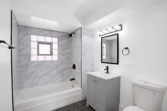 1724 W 105th St, Chicago, IL 60643 - full bath with vanity,  shower combination, toilet, and tile patterned flooring