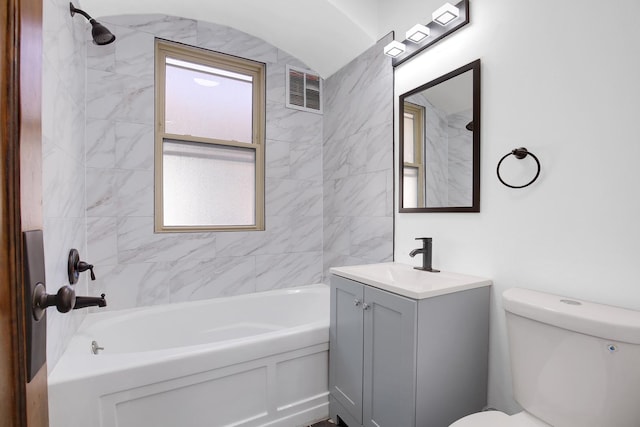 1724 W 105th St, Chicago, IL 60643 - bathroom featuring vanity, toilet, and shower / tub combination
