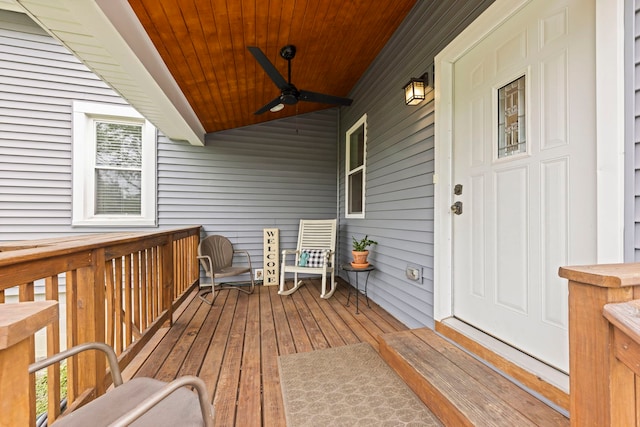 17811 Harwood Ave, Homewood, IL 60430 - wooden porch with a ceiling fan