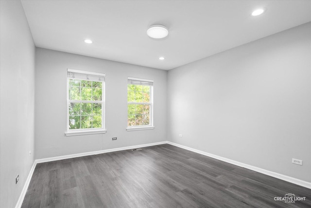 2724 Bluewater Cir, Naperville, IL 60564 - unfurnished room featuring dark wood finished floors, baseboards, and recessed lighting
