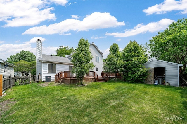 2724 Bluewater Cir, Naperville, IL 60564 - view of yard with a wooden deck and central AC
