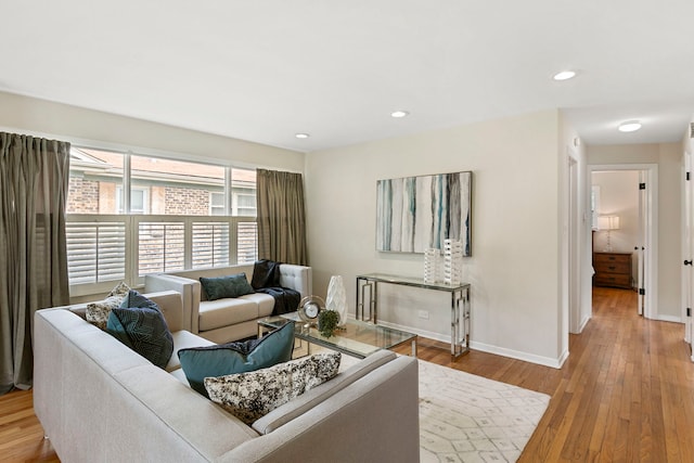 1717 Dundee Rd, Northbrook, IL 60062 - living area featuring baseboards, wood-type flooring, and recessed lighting