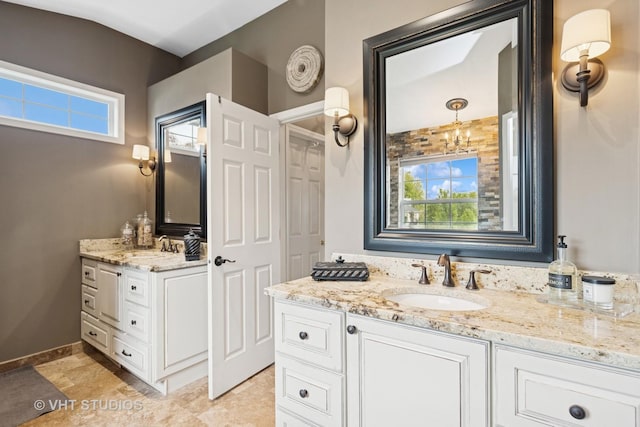 36932 N Fernview Ln, Lake Villa, IL 60046 - bathroom featuring two vanities and plenty of natural light