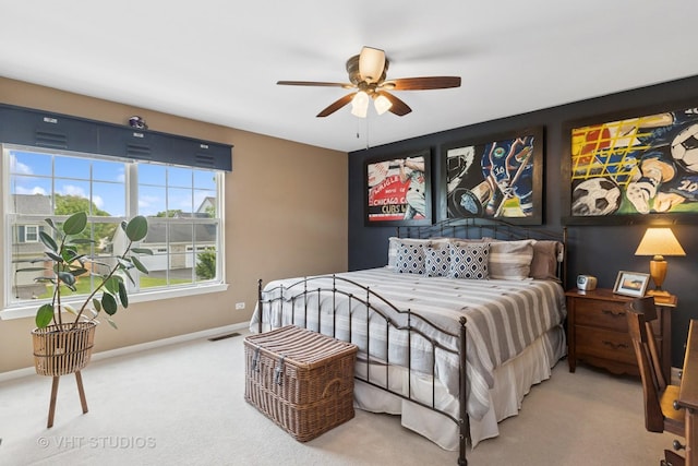36932 N Fernview Ln, Lake Villa, IL 60046 - bedroom featuring carpet flooring, baseboards, and a ceiling fan