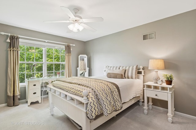 36932 N Fernview Ln, Lake Villa, IL 60046 - bedroom featuring light colored carpet, baseboards, and a ceiling fan