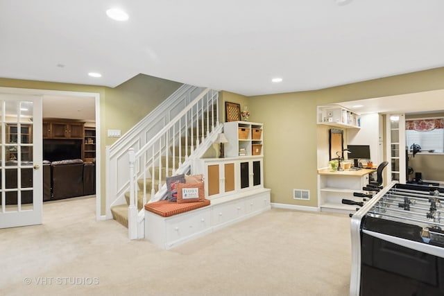 36932 N Fernview Ln, Lake Villa, IL 60046 - staircase featuring carpet, recessed lighting, and baseboards