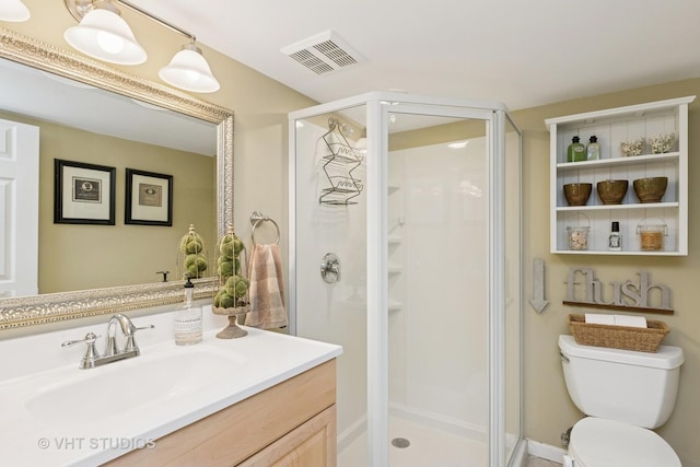 36932 N Fernview Ln, Lake Villa, IL 60046 - bathroom with vanity, a stall shower, and toilet
