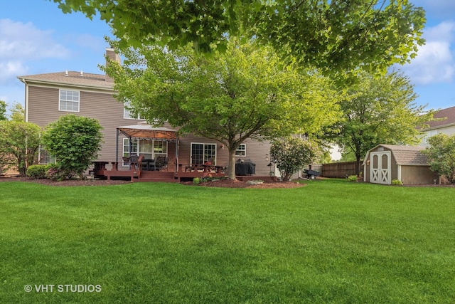 36932 N Fernview Ln, Lake Villa, IL 60046 - rear view of house with a deck and a chimney