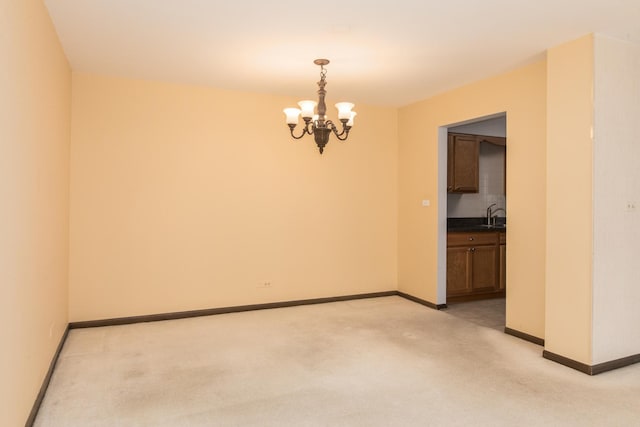 401 Ascot Dr Unit 1C, Park Ridge, IL 60068 - unfurnished room with light colored carpet and a chandelier