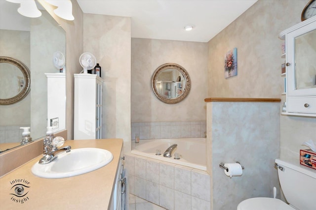 1360 Pheasant Chase Cir, Beecher, IL 60401 - full bath featuring a garden tub, toilet, vanity, and tile patterned floors