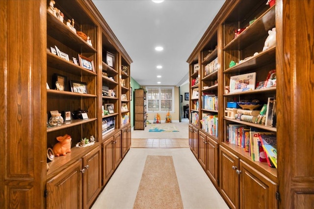 3838 Plainfield Rd, Oswego, IL 60543 - office area featuring recessed lighting and bookshelves