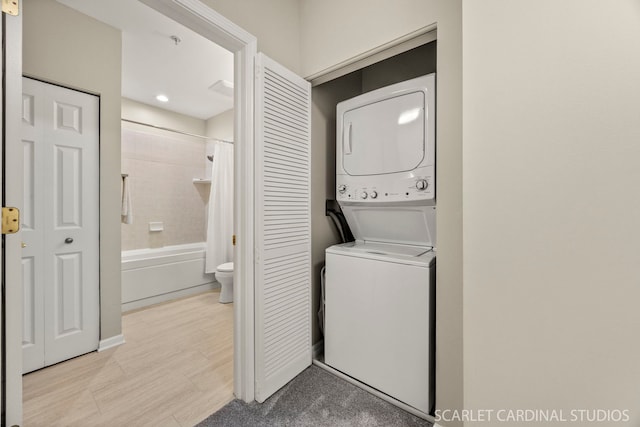 14 S Prospect St Unit 211, Roselle, IL 60172 - laundry area with stacked washing machine and dryer