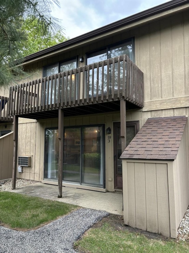 59 Vail Colony St Unit 3, Fox Lake, IL 60020 - rear view of house featuring a balcony and a patio