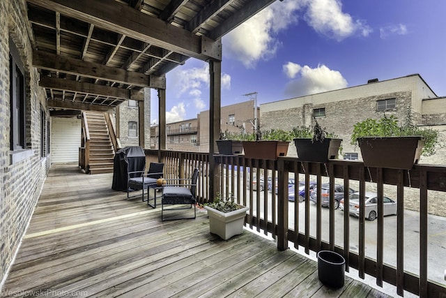 4005 N Southport Ave Unit 2, Chicago, IL 60613 - wooden deck with stairway and area for grilling