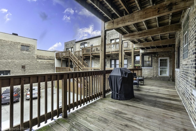 4005 N Southport Ave Unit 2, Chicago, IL 60613 - wooden terrace featuring grilling area
