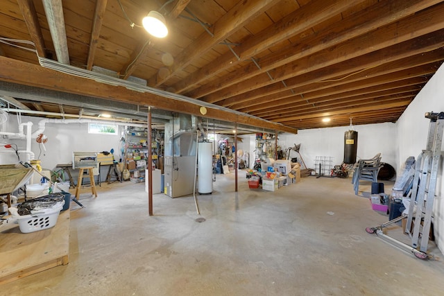 8819 Acorn Path, Wonder Lake, IL 60097 - basement with gas water heater and heating unit