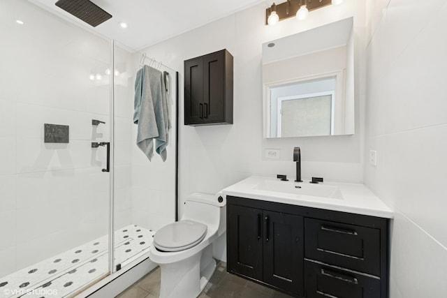 1000 W Leland Ave Unit 5C, Chicago, IL 60640 - bathroom featuring toilet, vanity, and a shower stall