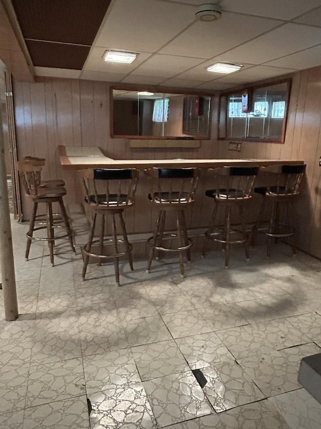 7140 W 64th St, Chicago, IL 60638 - indoor dry bar with wooden walls and a paneled ceiling
