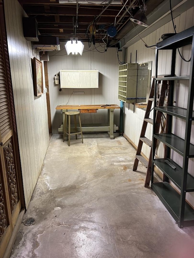 7140 W 64th St, Chicago, IL 60638 - unfinished below grade area featuring wood walls
