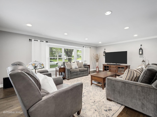 1465 Cantigny Way, Wheaton, IL 60189 - living area featuring recessed lighting, crown molding, baseboards, and light wood-style flooring