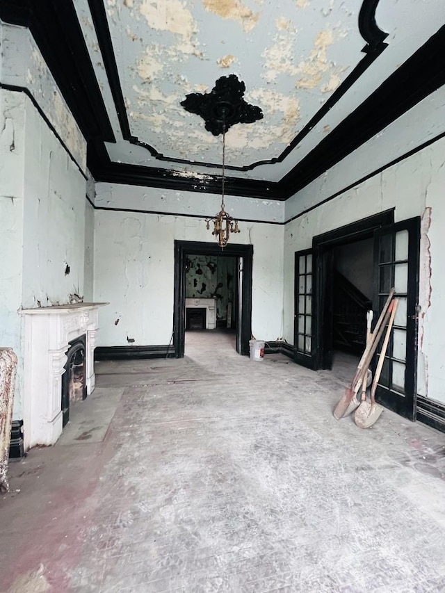 3362 S Giles Ave, Chicago, IL 60616 - unfurnished living room with a fireplace with flush hearth and concrete floors