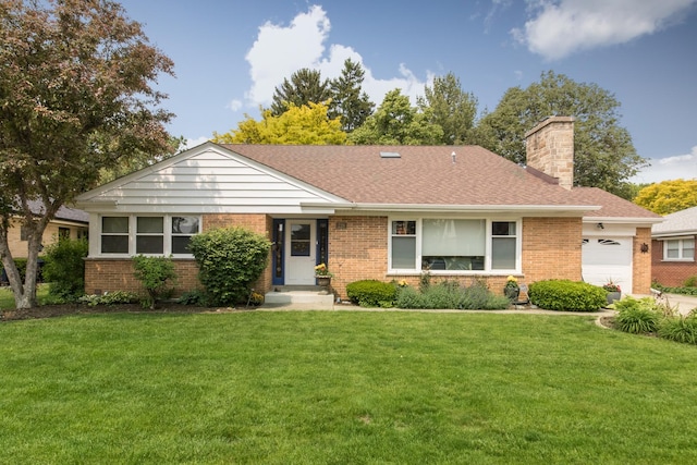 228 Cornell Ave, Des Plaines, IL 60016 - single story home with an attached garage, a front lawn, and brick siding