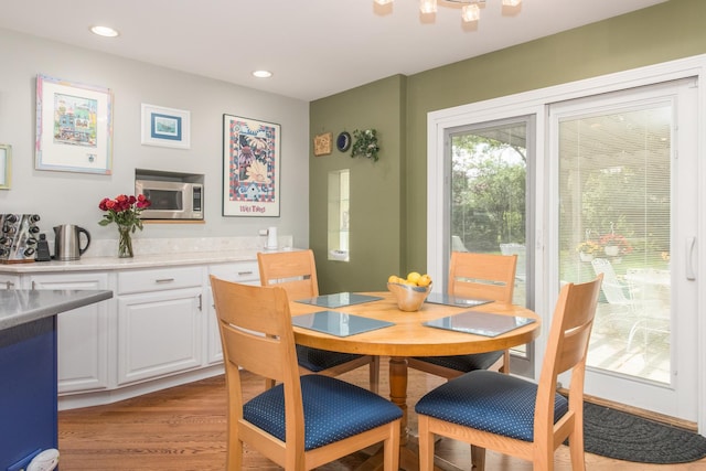228 Cornell Ave, Des Plaines, IL 60016 - dining space featuring light wood-style floors and recessed lighting