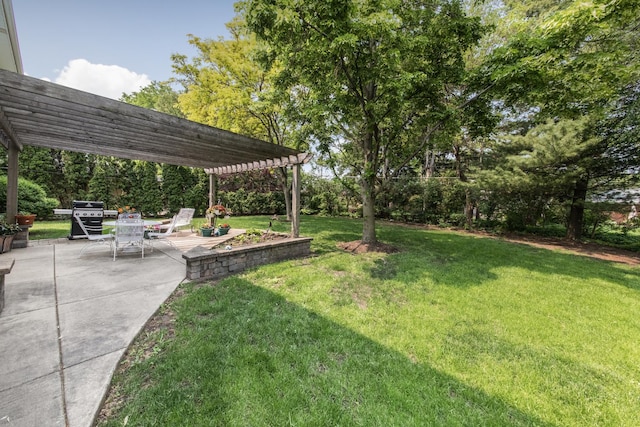 228 Cornell Ave, Des Plaines, IL 60016 - view of green lawn featuring a pergola and a patio