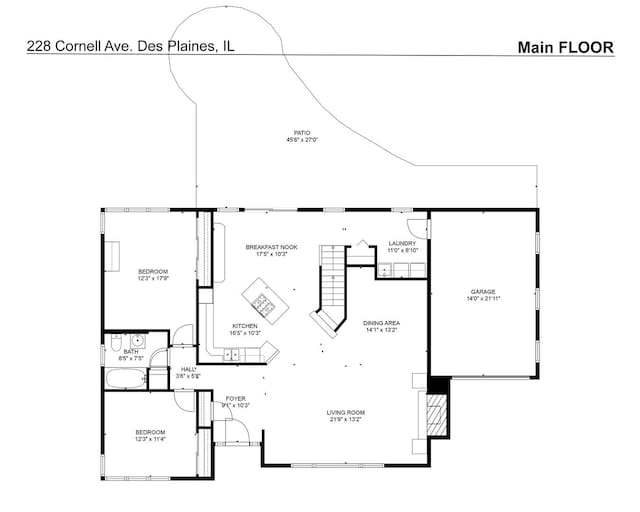 228 Cornell Ave, Des Plaines, IL 60016 - property floor plan