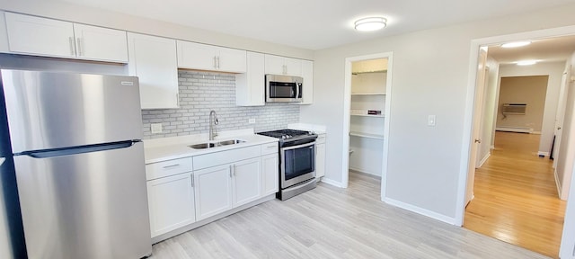 1353 Perry St Unit 6, Des Plaines, IL 60016 - kitchen with stainless steel appliances, a sink, tasteful backsplash, light wood-type flooring, and light countertops