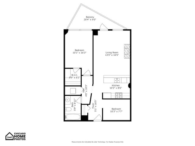1111 W 14th Pl Unit 211, Chicago, IL 60608 - floor plan / room layout