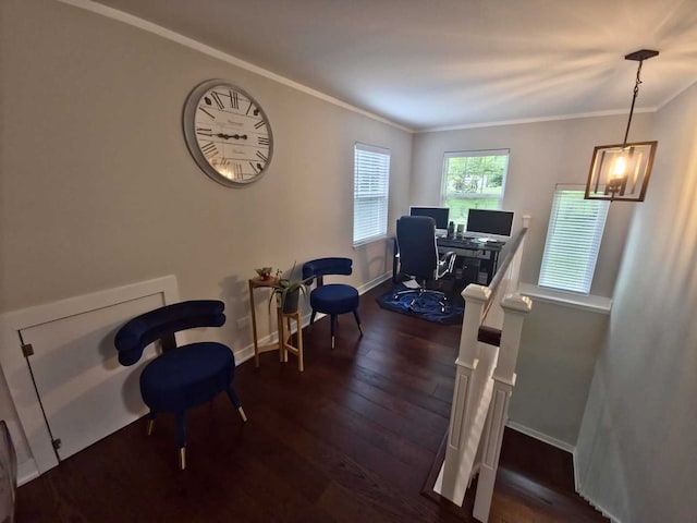 1762 W Palatine Rd, Inverness, IL 60067 - office space featuring baseboards, wood finished floors, and crown molding