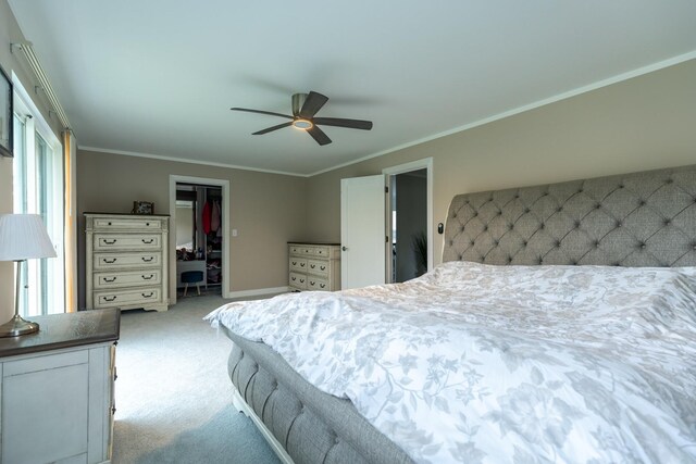 1762 W Palatine Rd, Inverness, IL 60067 - bedroom featuring light colored carpet, ornamental molding, a spacious closet, baseboards, and a closet