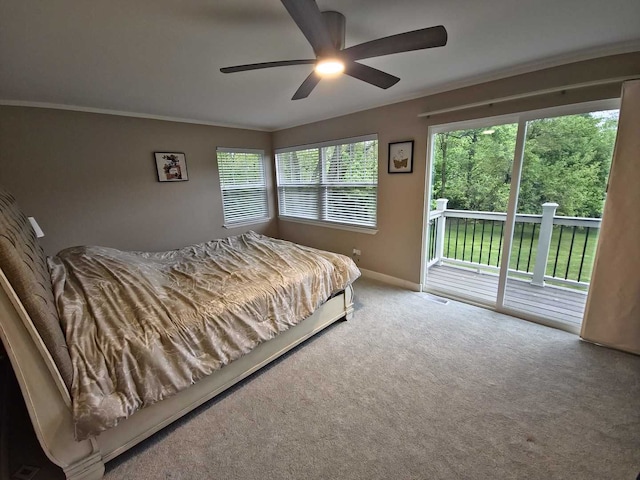 1762 W Palatine Rd, Inverness, IL 60067 - carpeted bedroom featuring access to exterior, baseboards, and ceiling fan