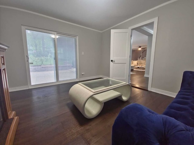 1762 W Palatine Rd, Inverness, IL 60067 - bedroom with ornamental molding, wood finished floors, baseboards, and access to outside
