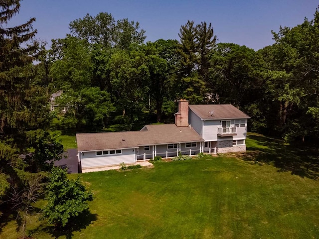 1762 W Palatine Rd, Inverness, IL 60067 - aerial view of property and surrounding area featuring a forest